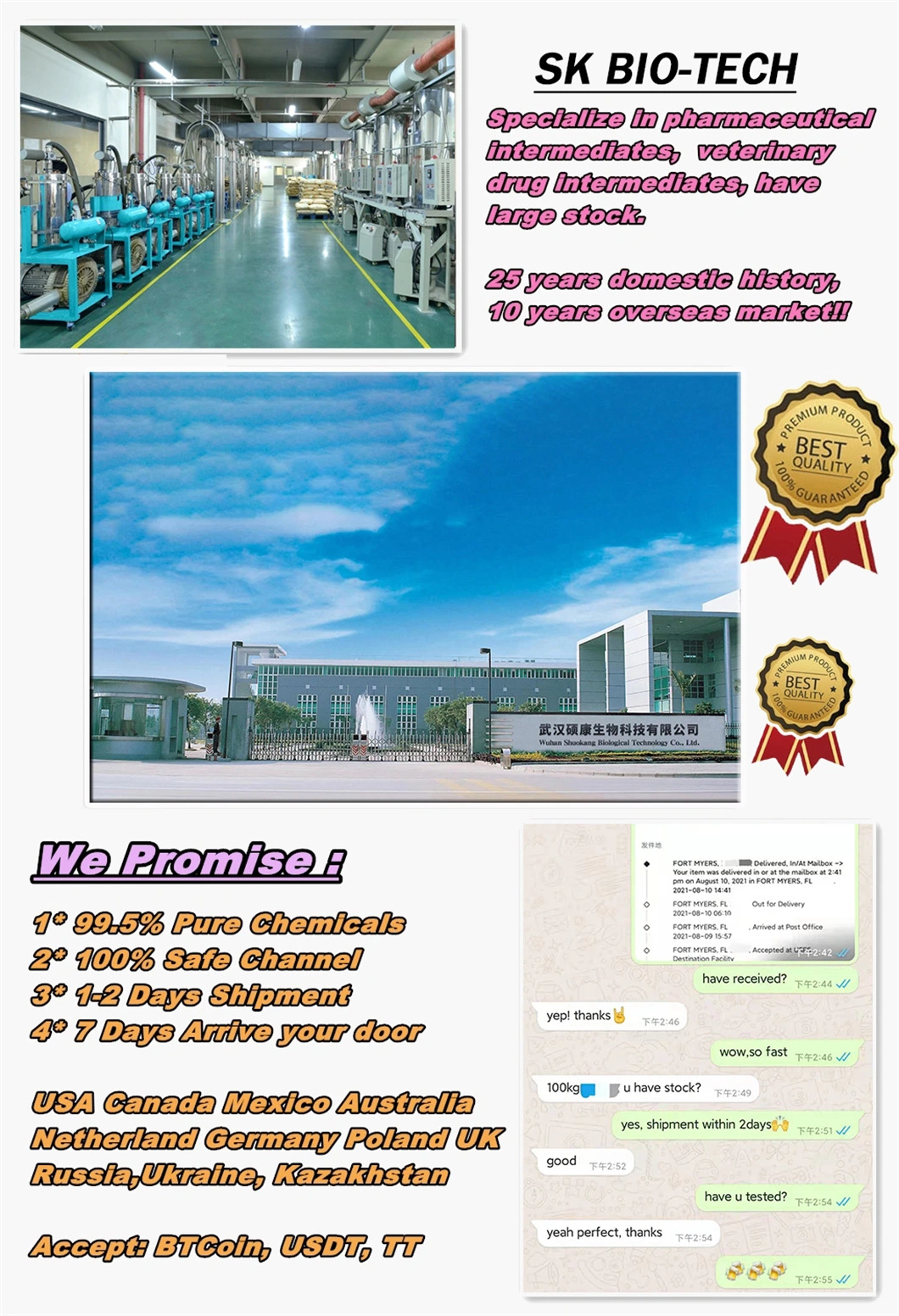 Us Warehouse Antidepressant Gabapentin Hydrochloride Pure Powder CAS60142-96-3 with Free Sample